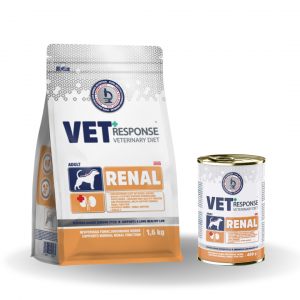 Vet Response dry dog food Veterinary Diet Renal - sausā barība suņiem 1,6kg + Renal - konservs suņiem 400g (DĀVANĀ)